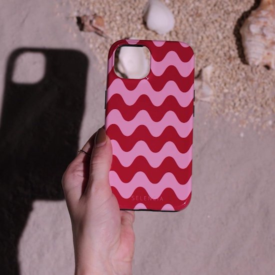 Selencia Hoesje - Geschikt voor Apple iPhone SE (2022) / SE (2020) / 8 / 7 / 6s / 6 - Backcover - Wave Vibes Lipstick