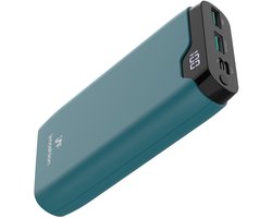 imoshion® Powerbank 20000 mAh - 22.5W Snellader - USB C / USB A - LED Display - Powerbanks - Universeel - Noodpakket - Petrol Green