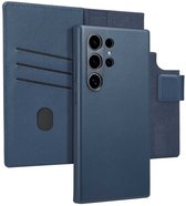 Accezz Hoesje - Geschikt voor Samsung Galaxy S24 Ultra - Leather Bookcase 2-in-1 met Magnetische Ring - Nightfall Blue