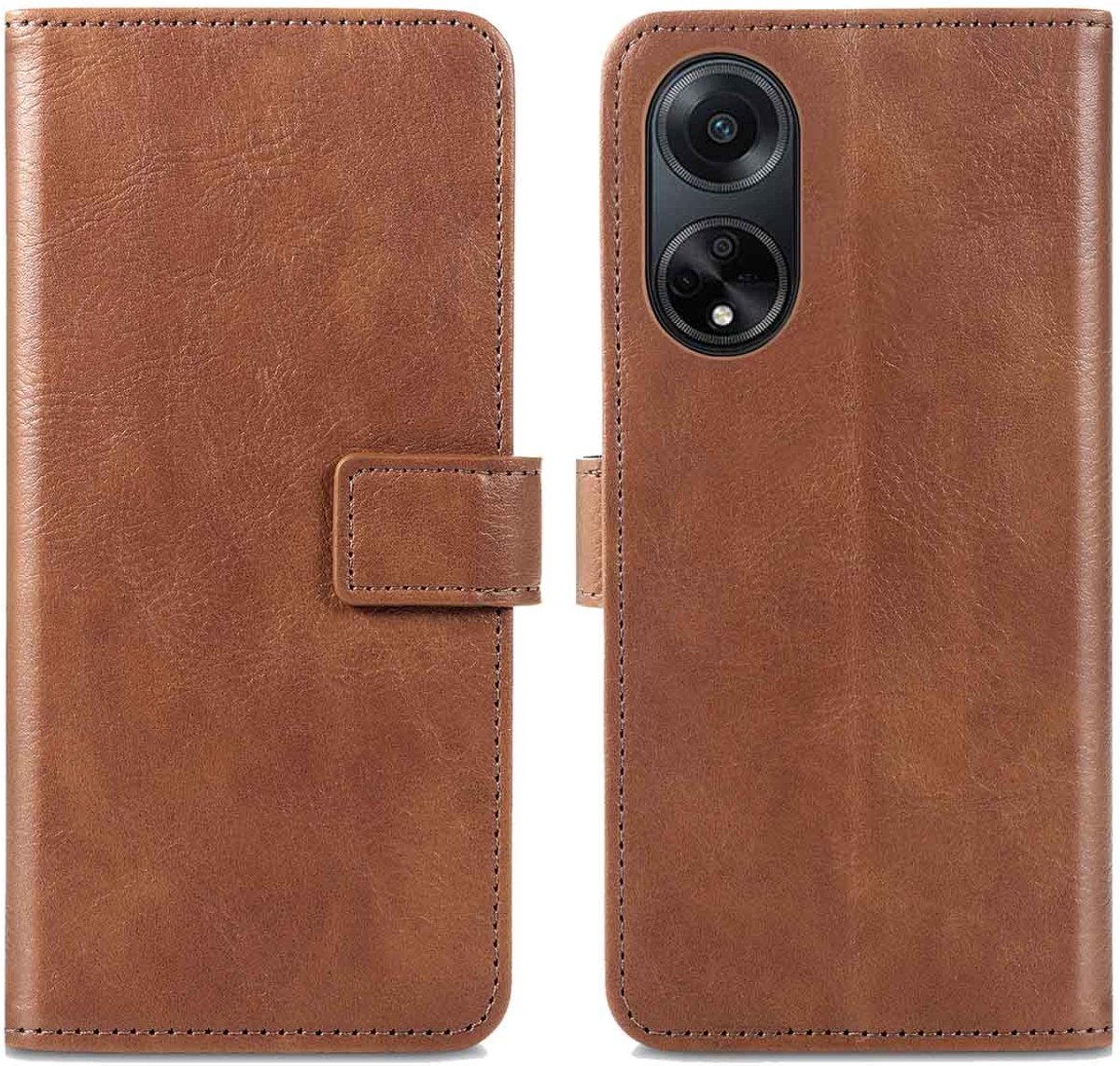 imoshion Hoesje - Geschikt voor Oppo A98 - Luxe Bookcase - Bruin