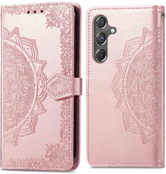 imoshion Hoesje - Geschikt voor Samsung Galaxy A15 (4G) / A15 (5G) - Mandala Bookcase - Rosé Goud