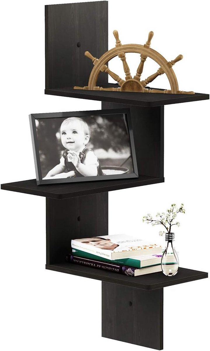 Modern 3-traps wandrek in espresso kleur – Ruimtebesparend design voor elke kamer