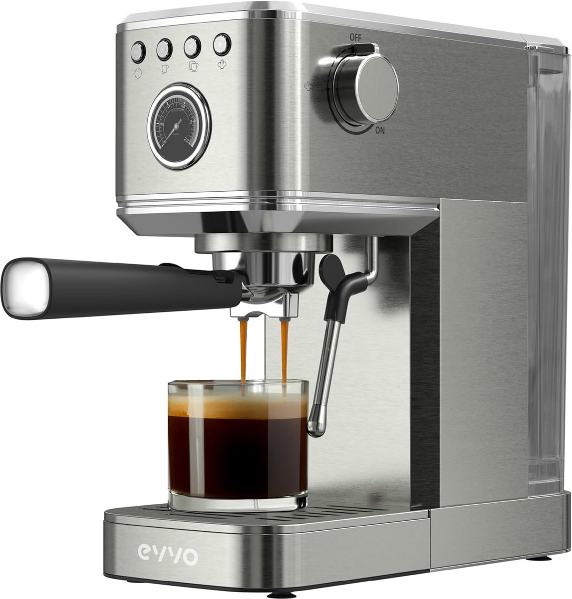 Krachtige Espresso & Cappuccino Machine met 20 Bar Druk - RVS Behuizing