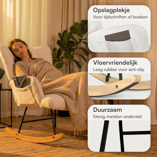 Schommelstoel fluweel kobaltblauw LIARUM