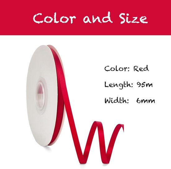 3mm Rood Satijnen Lint voor Decoratie en Cadeaus