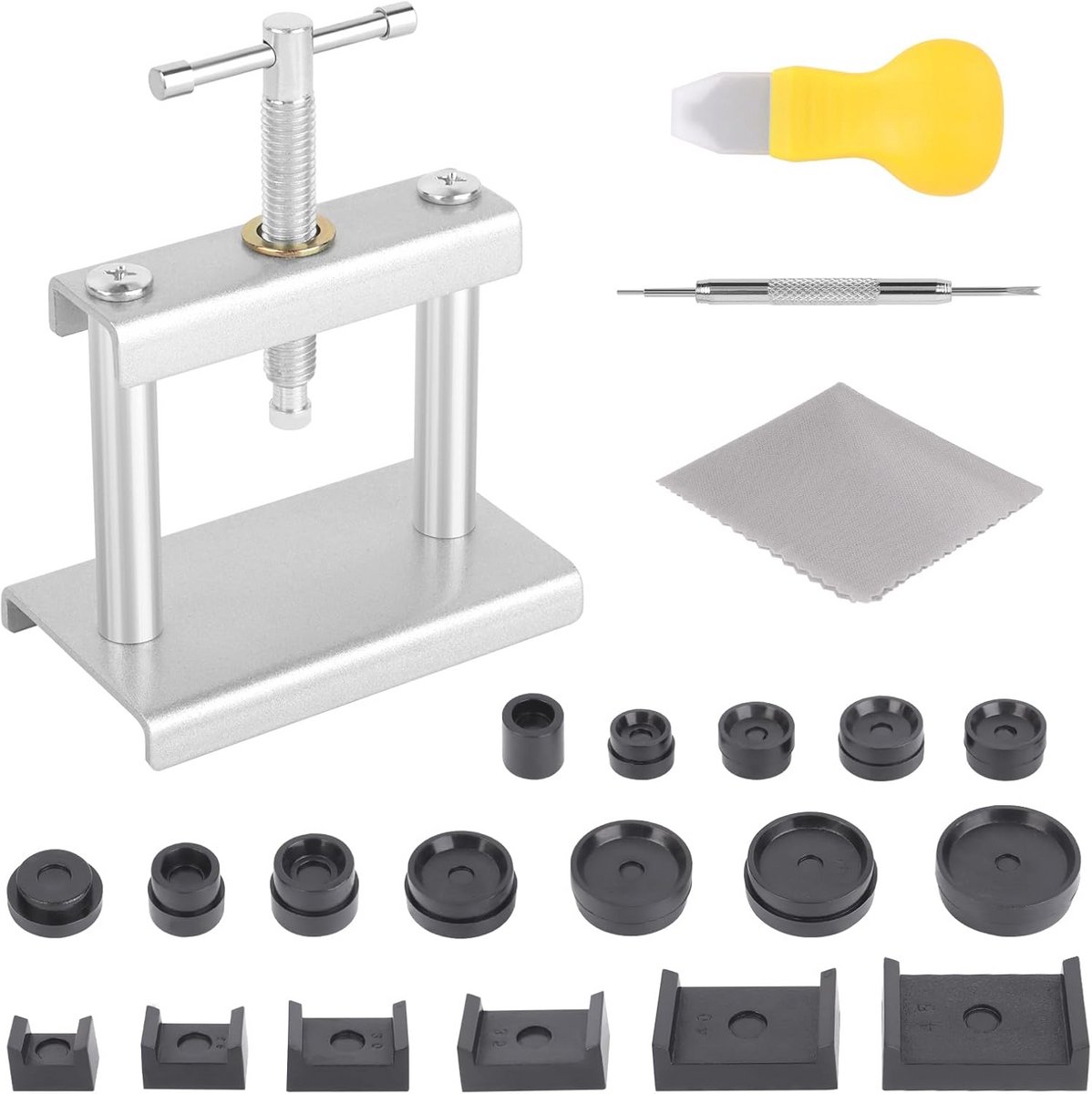 Horlogepersset voor horlogereparatie met 18 matrijzen en behuizingssluiter