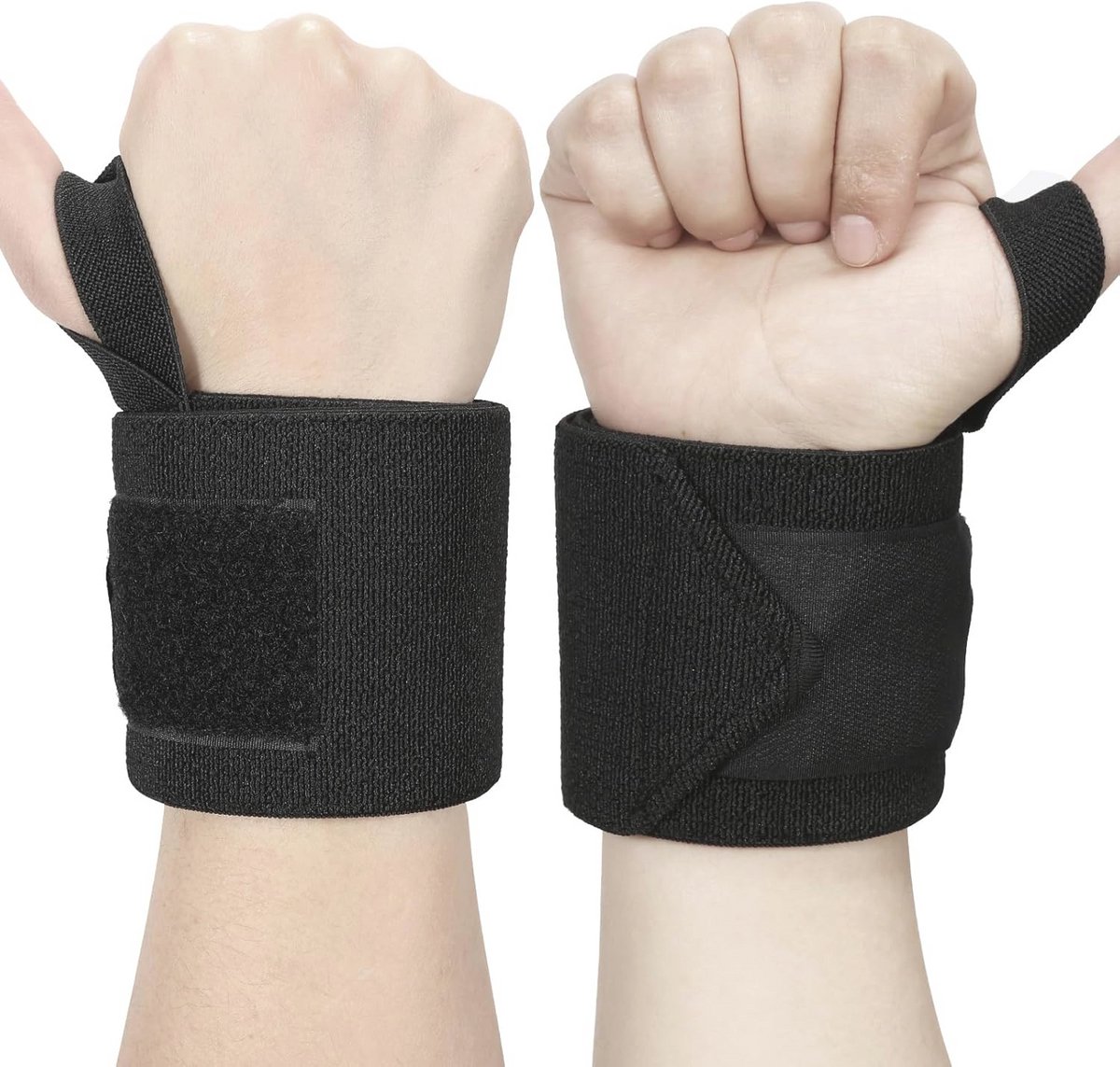GLEEMEN Gewichtheffen Pols Wraps, 2 STKS Spieropbouw Prestaties Fitness Training Gym Bandjes Duim Loop Ondersteuning Rekbare Katoen Bandage Brace Training Manchet