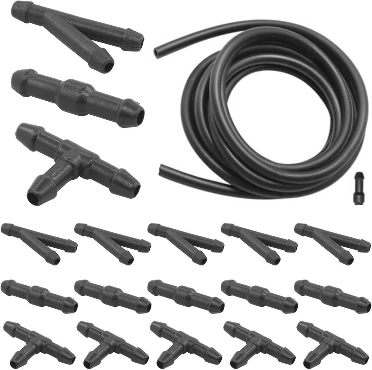 Universele 5 m Ruitensproeierinstallatie met Reparatieset en Slangverbinders voor Auto