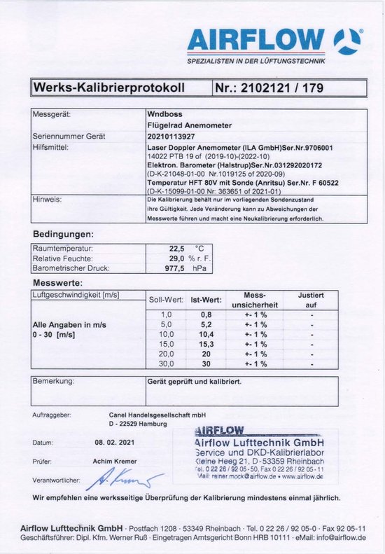 Windmeter met thermometer voor surfen, zeilen en kiten — afbeelding 2