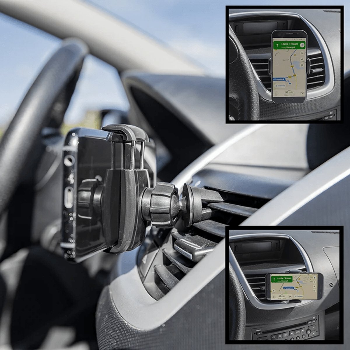 VCTparts® Universele Smartphone Telefoon Houder met 360° Veer voor Ventilatierooster