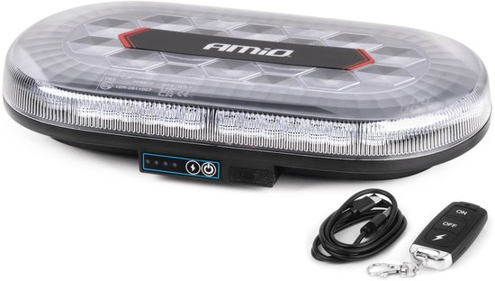 Lampe clignotante à LED Oranje AMiO , Éclairage de secours avec télécommande et double aimant, rechargeable 12/24 V