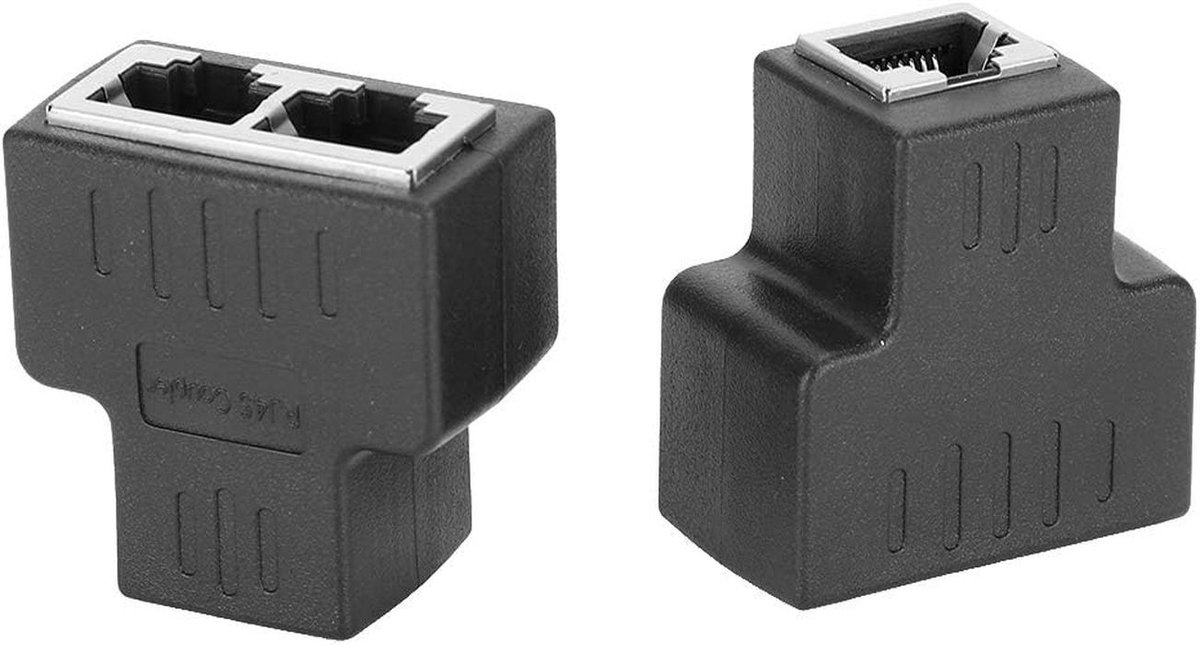 Ethernet-kabeladapter 1 inch, 2 stuks RJ45 Vrouwelijke interface LAN Connector Splitter