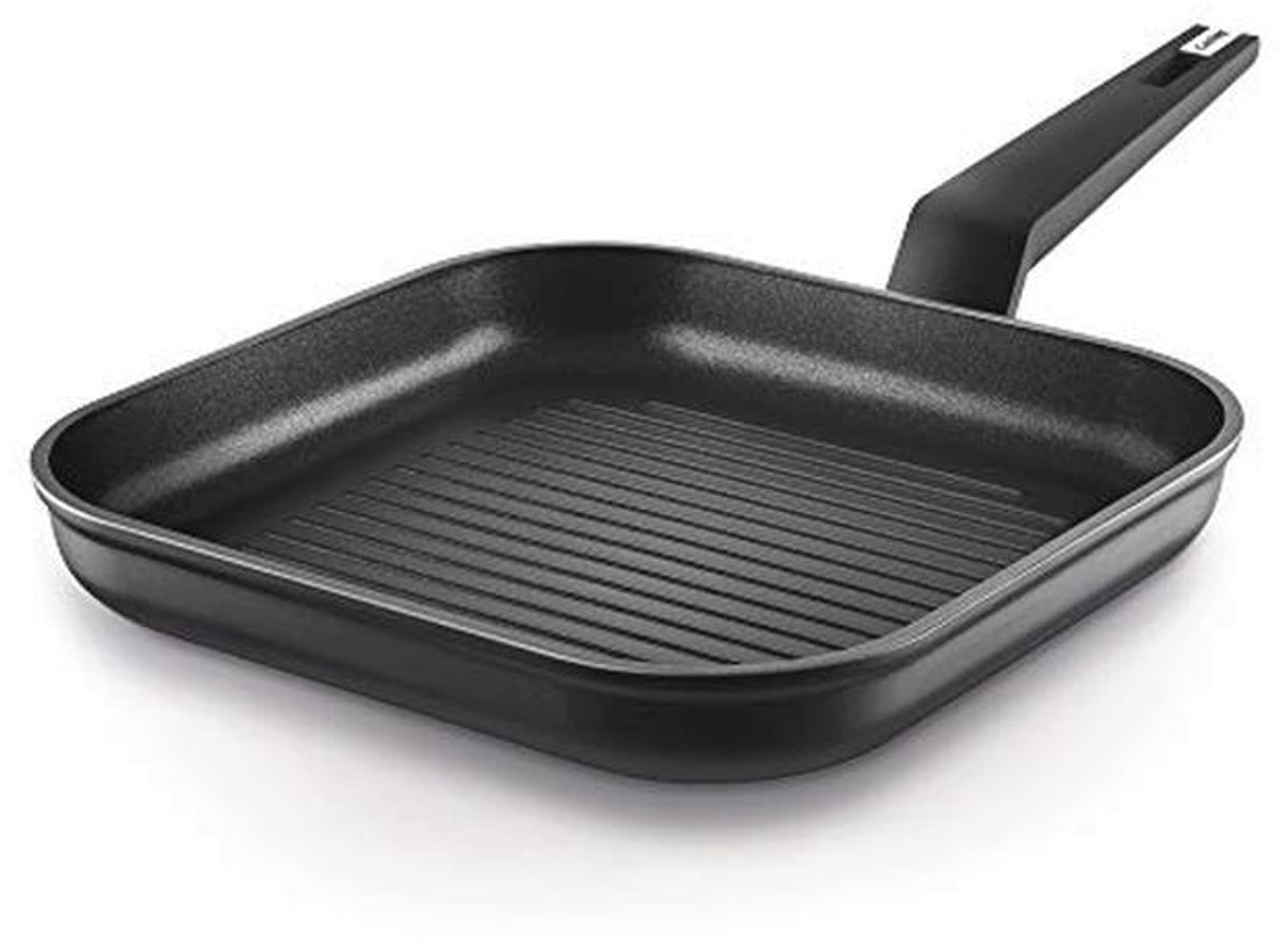 Titanium Inductie Grillpan 27 x 27 cm - Aluminium Zwart