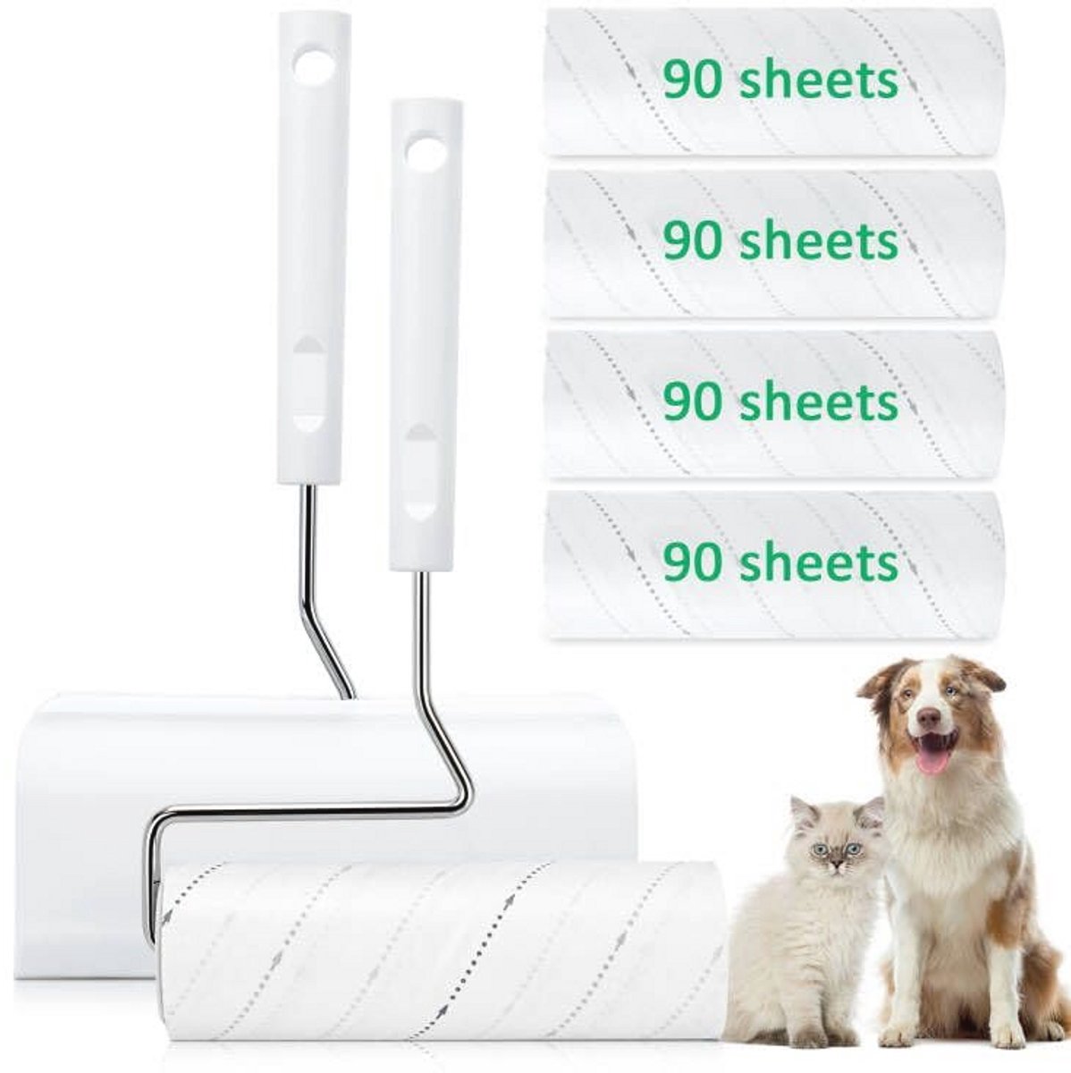 Dierenhaar Pluisrol - 360 Vellen met Dispenser voor Kleding, Banken en Tapijten