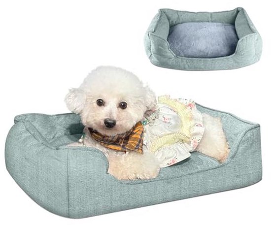 HMTOPE Orthopedisch hondenbed, hondensofa, kussen met vierzijdige neksteun, antislip onderkant hondenmand, afneembaar en wasbaar, voor kleine honden, 71 x 53 x 14 cm, middelgrijs HMTOPE Orthopedisch hondenbed, hondensofa, kussen met vierzijdige neksteun, antislip onderkant hondenmand, afneembaar en wasbaar, voor kleine honden, 71 x 53 x 14 cm, middelgrijs