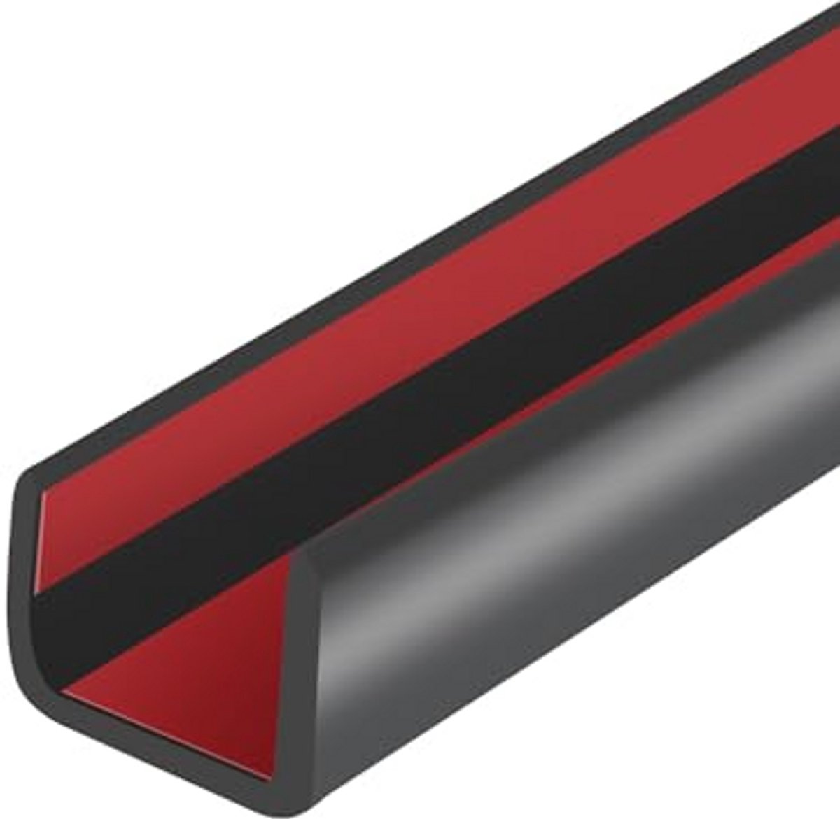 Zelfklevende U-vormige randverlijming voor multiplex - 12 mm, 6 m - Zwart