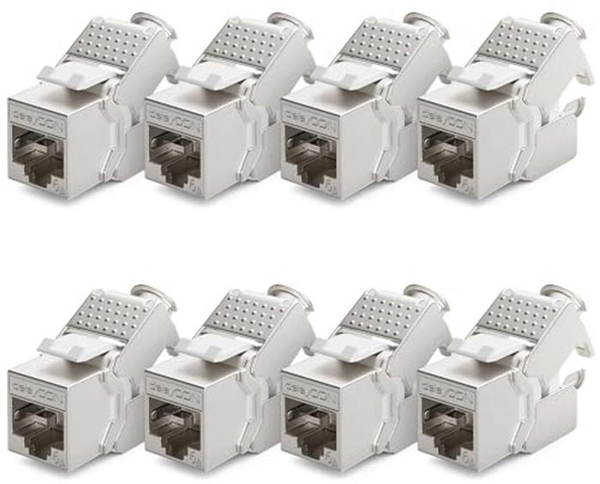 Keystone-Module CAT 6a - Volledig Afgeschermd STP RJ45-Bus - Gereedschapsvrije Snap-In Montage - Ruwe Kabel 500MHz 10GBit/s