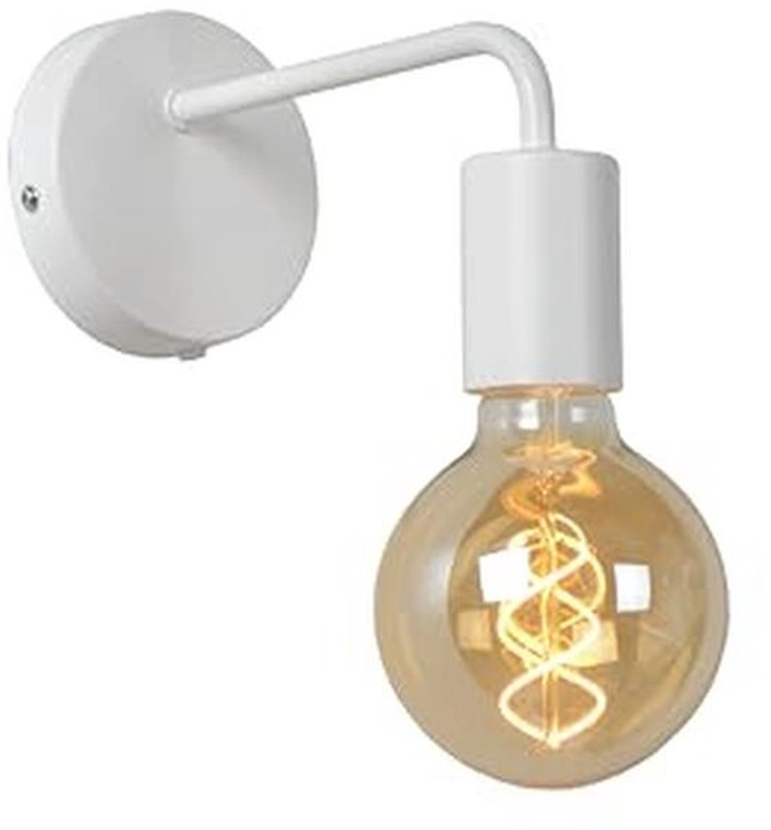 Wandlamp 1xE27 - Wit - Dimbaar - Modern Design
