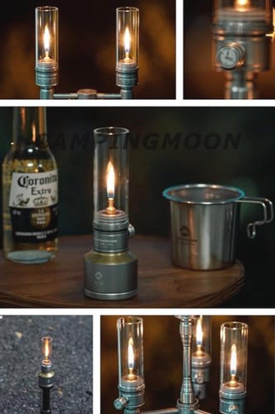 Campinggas Lantaarn met Houten Koffer en Lege Tank 15g — afbeelding 5