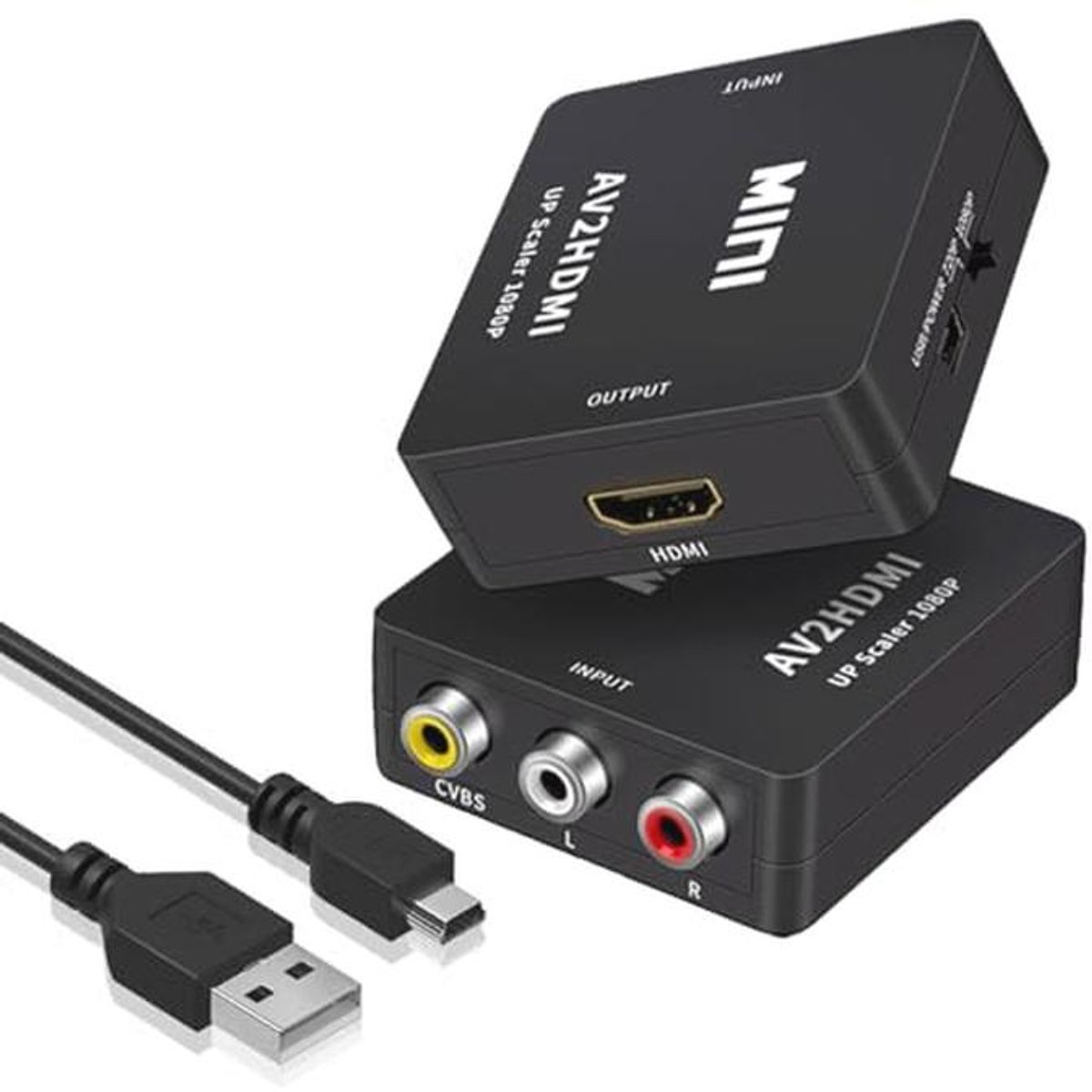 RCA naar HDMI Converter met USB-kabel voor PC en TV