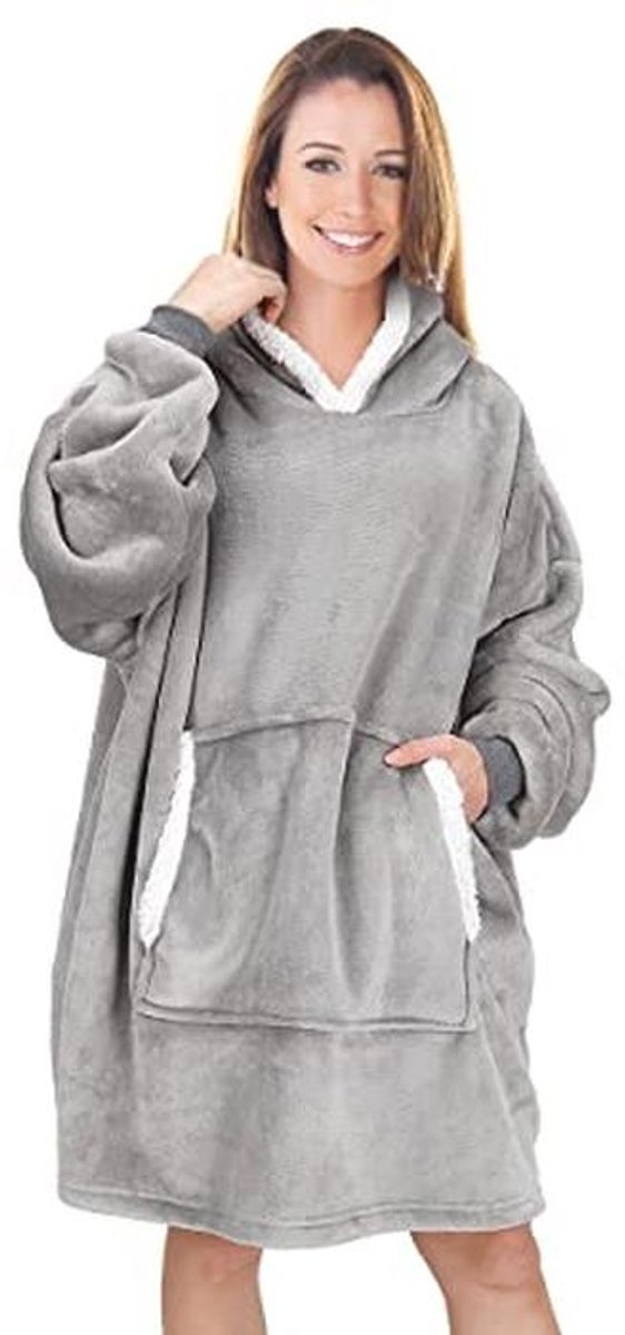 Oversized Hoodie Deken met Capuchon - Ultrafijne Sherpa-Fleece voor Comfort en Warmte