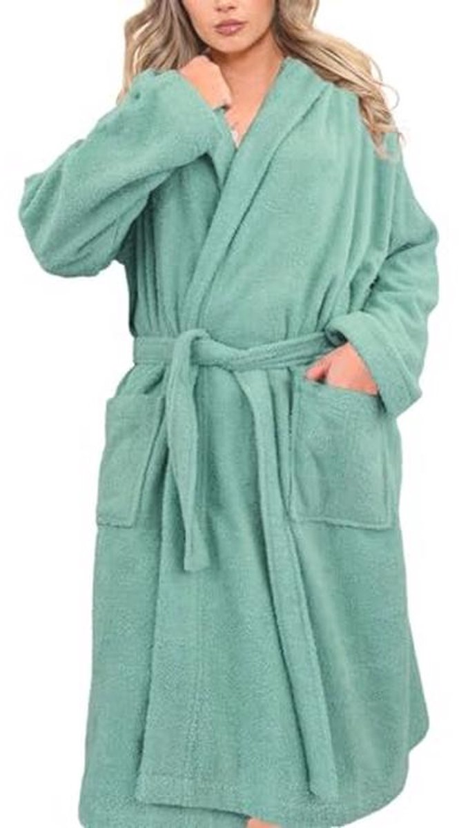 Luxe Dames Badjas van 100% Katoen met Capuchon – Comfortabele en Absorberende Veranderende Gewaad voor Thuis