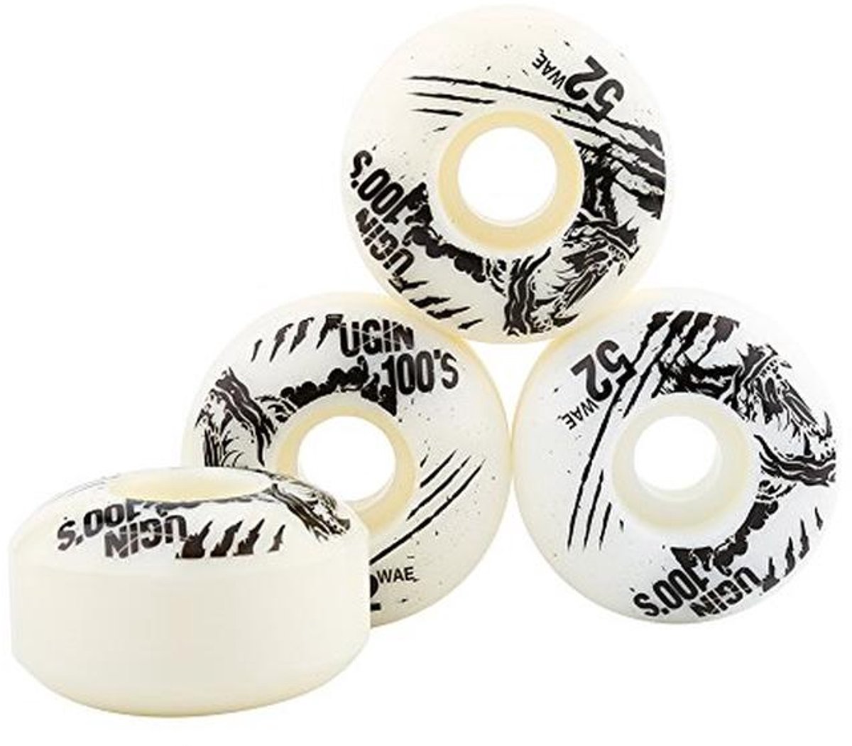 Skateboard Wielen 52 mm x 30 mm 4-delige PU Wielen voor Longboard en Skateboard Wit