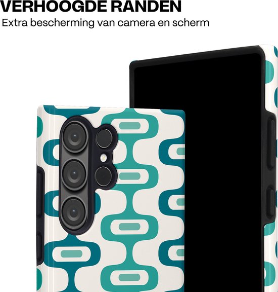 Casetastic Hoesje Geschikt voor Samsung S23 Ultra - Stijlvolle Beschermende Duo-layer Case - Vormen vibe