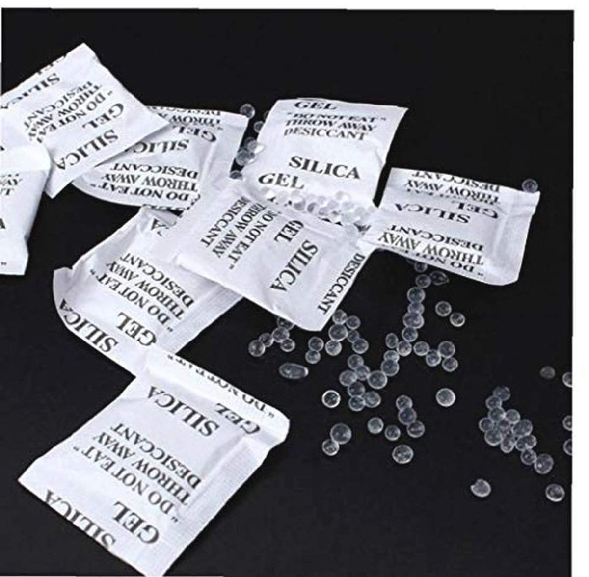 50 Packs Silica Gel Vochtabsorberende Ontvochtiger voor Veilig Opslag van Eten, Kleding en