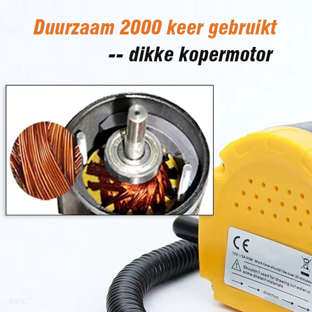 Elektrische Oliepomp 12V - Olie Overdracht Pomp - Olie Extractor - oliepomp voor het opvangen van brandstof - Draagbare Brandstofpomp - Koperen Motor - 1 Liter Per Minuut - Sinterklaas cadeau auto thumbnail 3