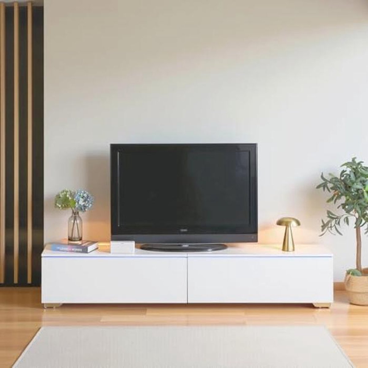 Moderne TV Kast met LED Verlichting - Wand- of Staande Opstelling - 180 cm
