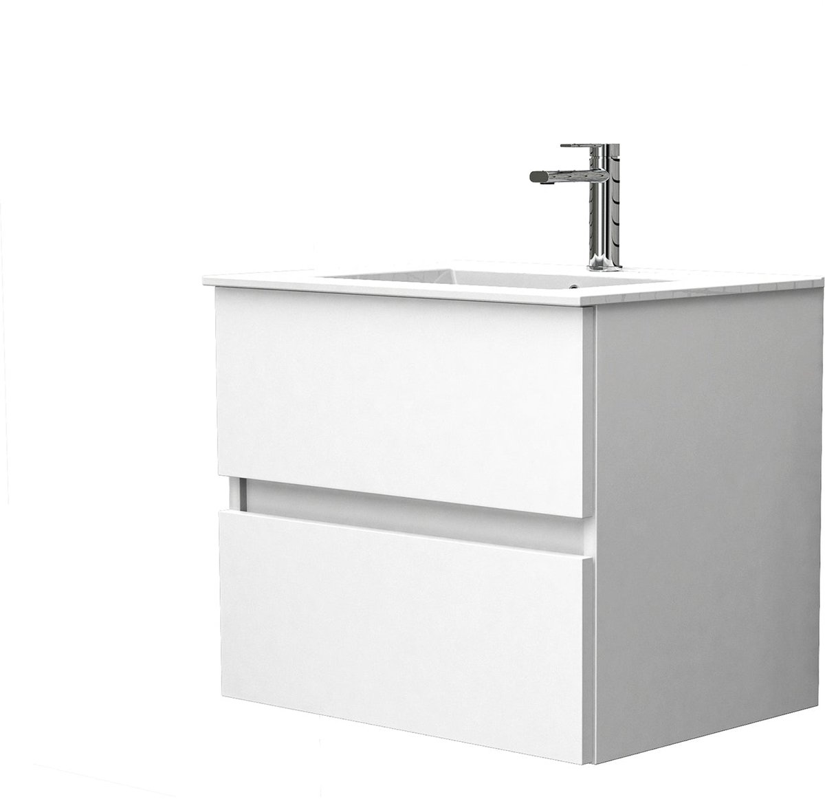 Badmeubelset Cancun 60 Wit - 2 Lades met Wasbak en Spiegel by Futurbath