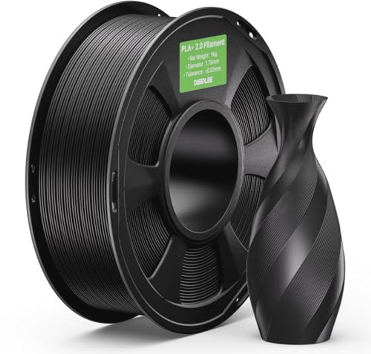 PLA Plus Filament 2.0 zwart 1 kg 1,75 mm voor FDM 3D-printers