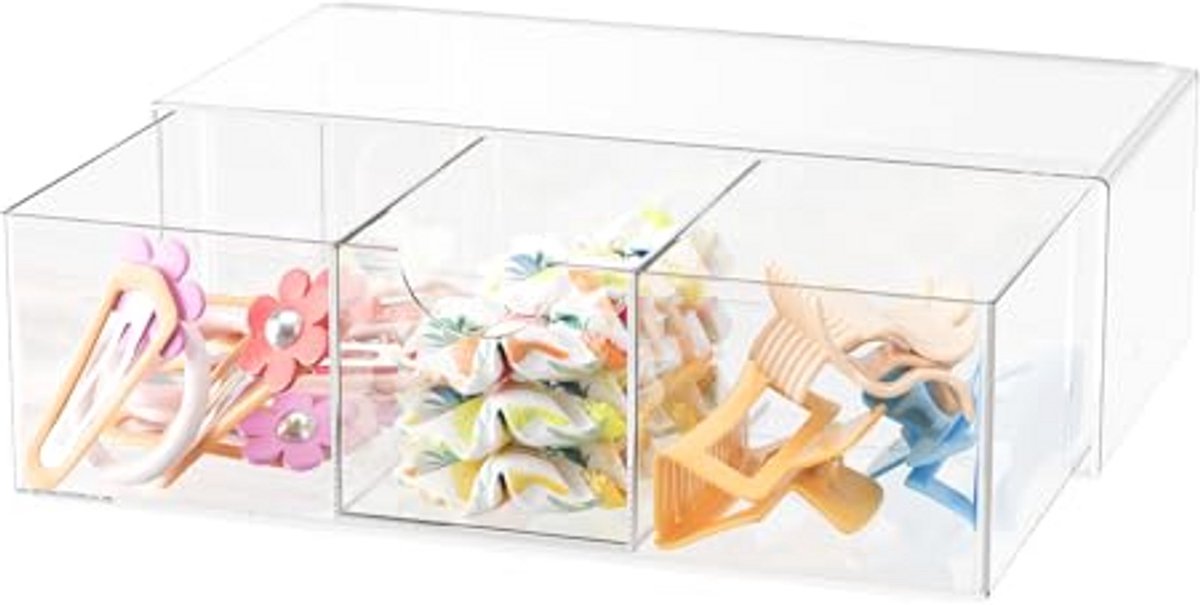 Haaraccessoires Organizer Voor Meisjes - Transparante Acryl Opbergdoos Met Verdelers