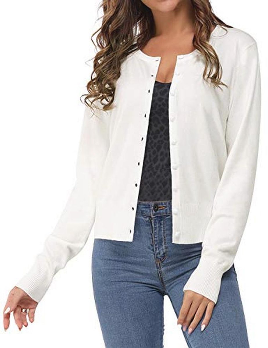 Lichtgewicht dames cardigan met knopen en lange mouwen - Casual en zachte gebreide trui voor elke gelegenheid