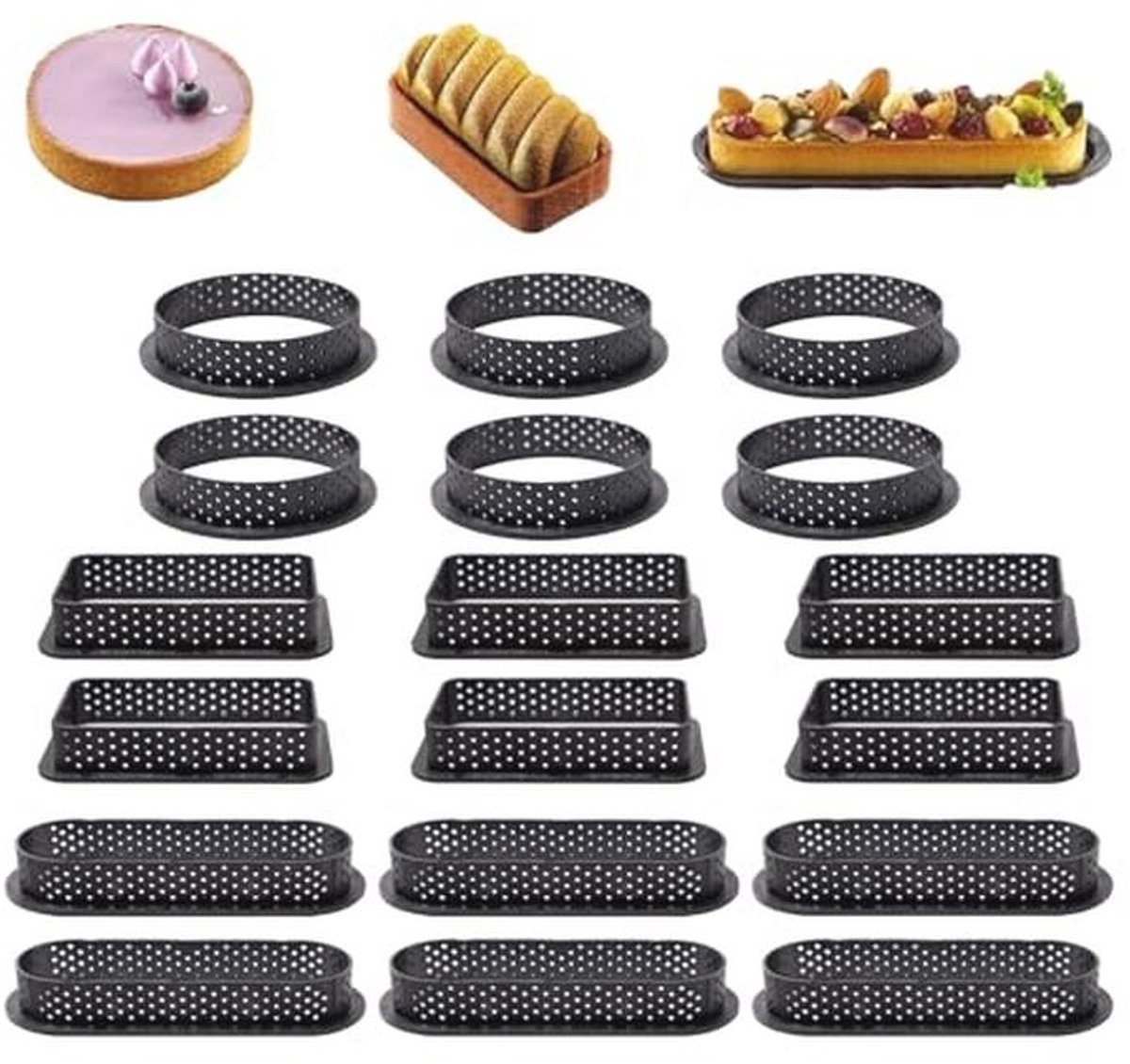 Geperforeerde Mousse Tartelette Vormpjes voor Desserts - 12 Stuks