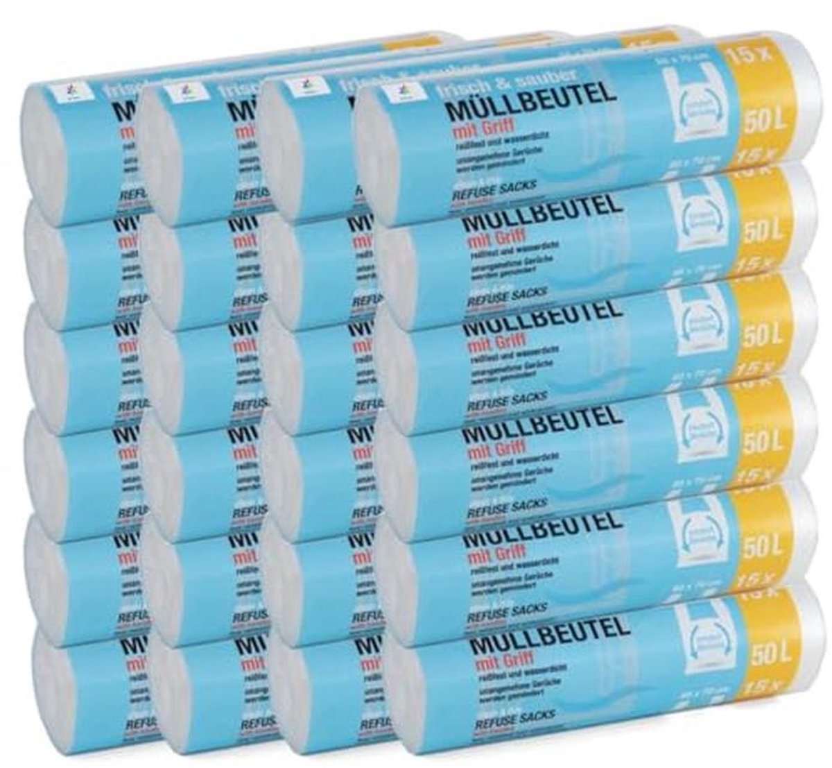 Vuilniszakken 50 liter - Scheurvast, Waterdicht en Met Handvat - 360 Stuks