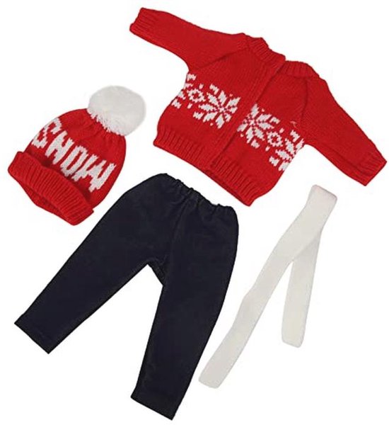 18 Inch Kerst Poppenkleertjes Set voor Meisjes - Trui, Broek, Sjaal en Hoed van Merkloos — afbeelding 5