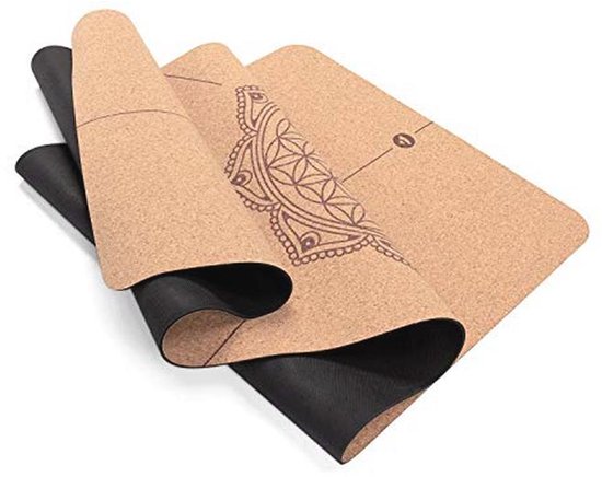 Duurzame Kurk Yogamat met Natuurlijke Rubber Onderkant - Antislip, Ideaal voor Hot Yoga - 185 x 66 cm — afbeelding 2