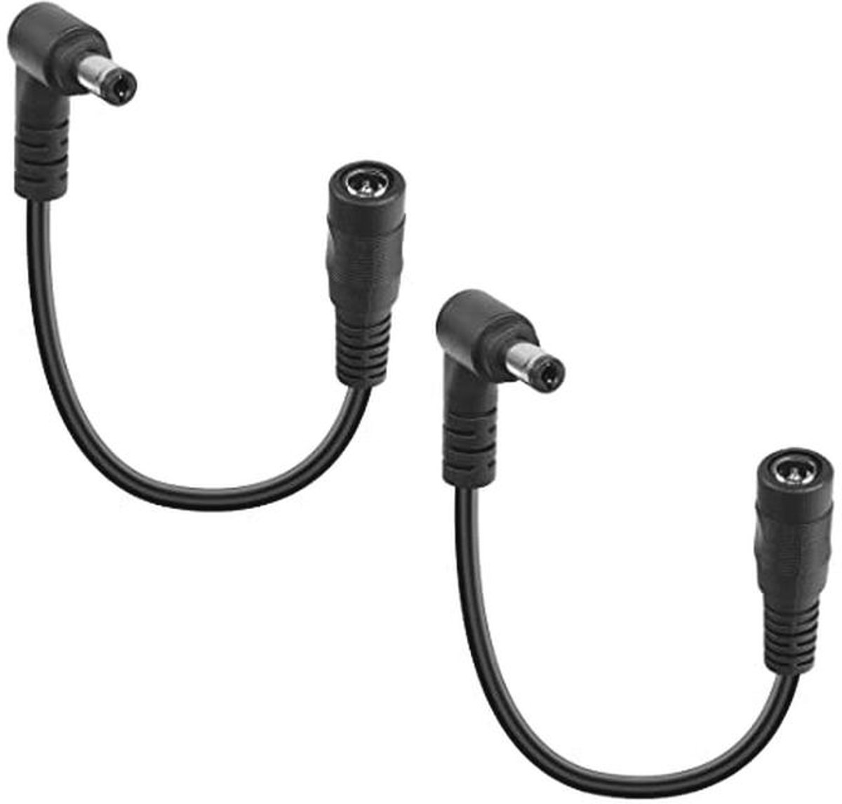 90 graden DC verlengkabel, 2 stuks, 12 V, voor CCTV en andere toepassingen
