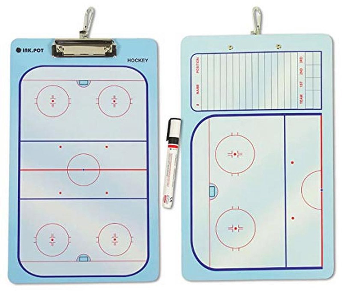 Dubbelzijdig Coaches Klembord voor Voetbal, Lacrosse, IJshockey en Meer met Marker & Gum