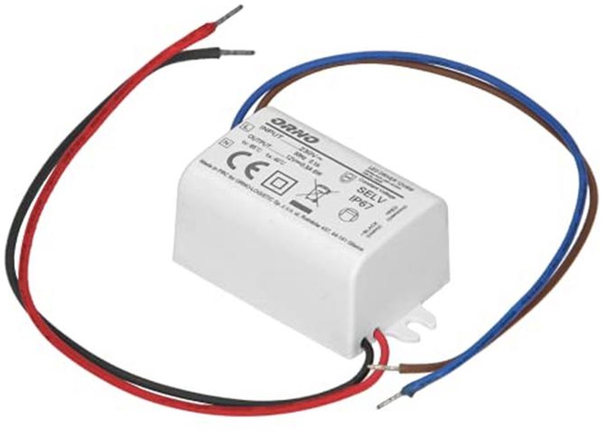 Mini LED Transformator 12V inbouw 6W IP67 voor LED-verlichting