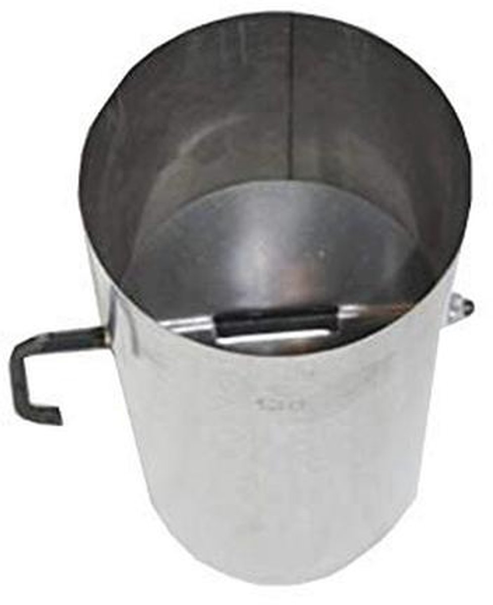 Kachelpijp 0,25 m met smoorklep 120 mm diameter - Gealumineerd Rookpijp