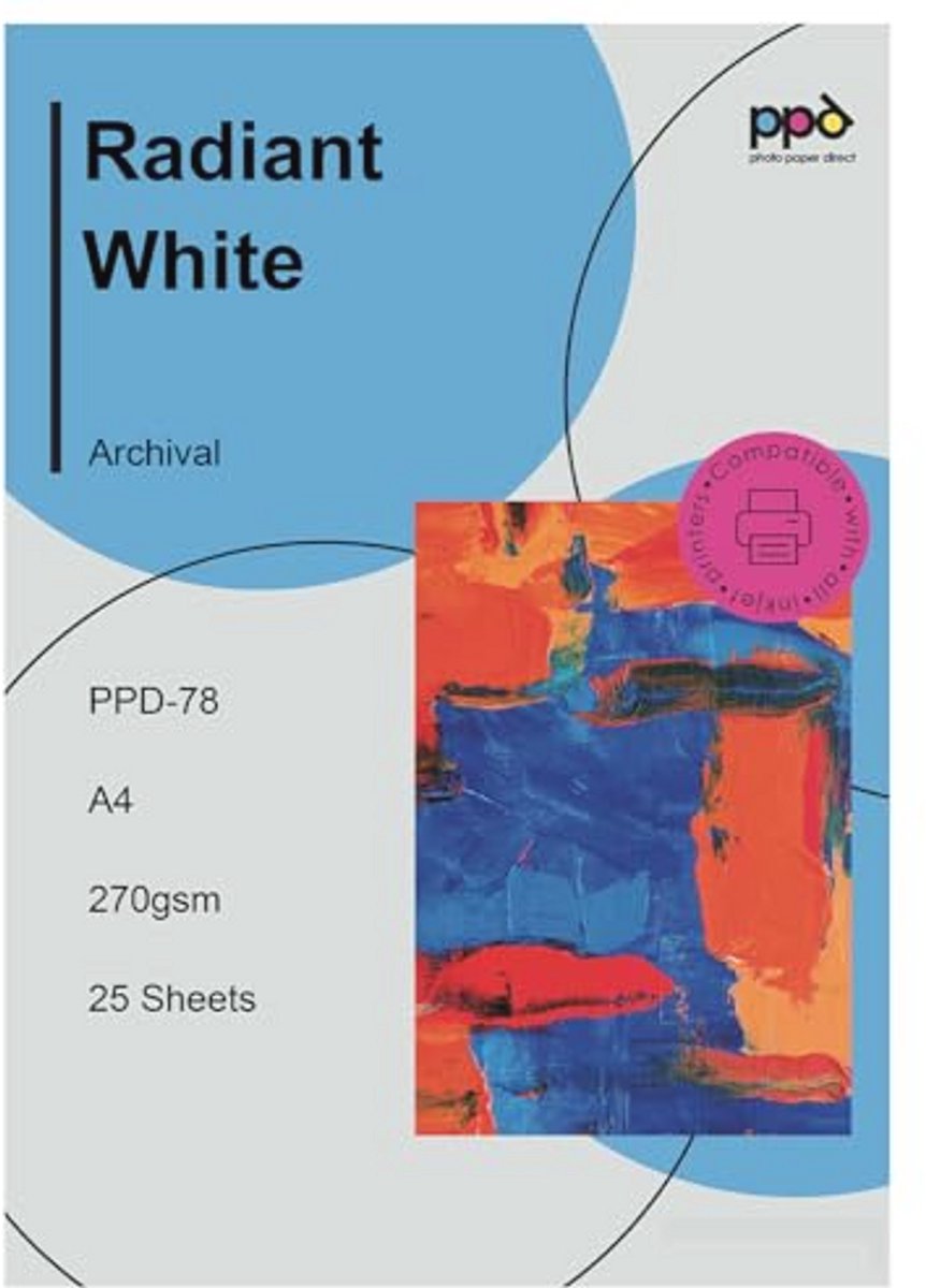 A4 Inkjet PREMIUM Fine Art Photo Printing Rag Giclee Papier 270 g/m2