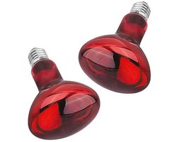 Infrarood verwarmingslamp 100 W voor reptielen en aardschildpadden, 2 stuks met E27 fitting