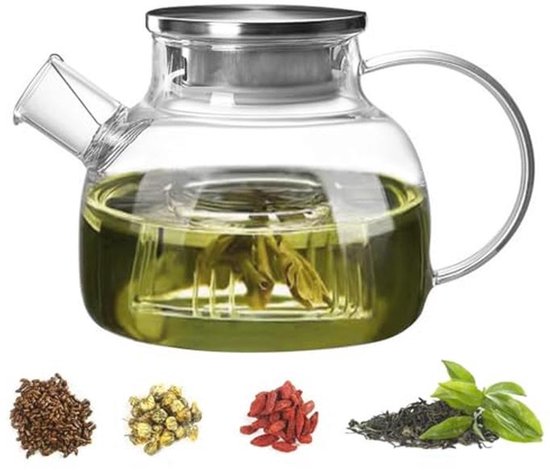 Theepot Borosilicaat Glas 1 Liter kopen