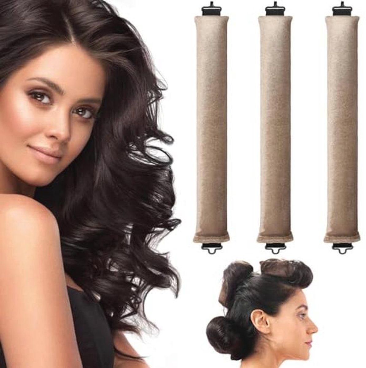 Hittevrije Krultang - Heatless Haarkruller voor Alle Haartypes (3 Stuks)