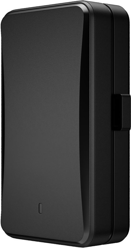 Zwarte Onntrack Portable Pro+ GPS tracker, zijaanzicht.