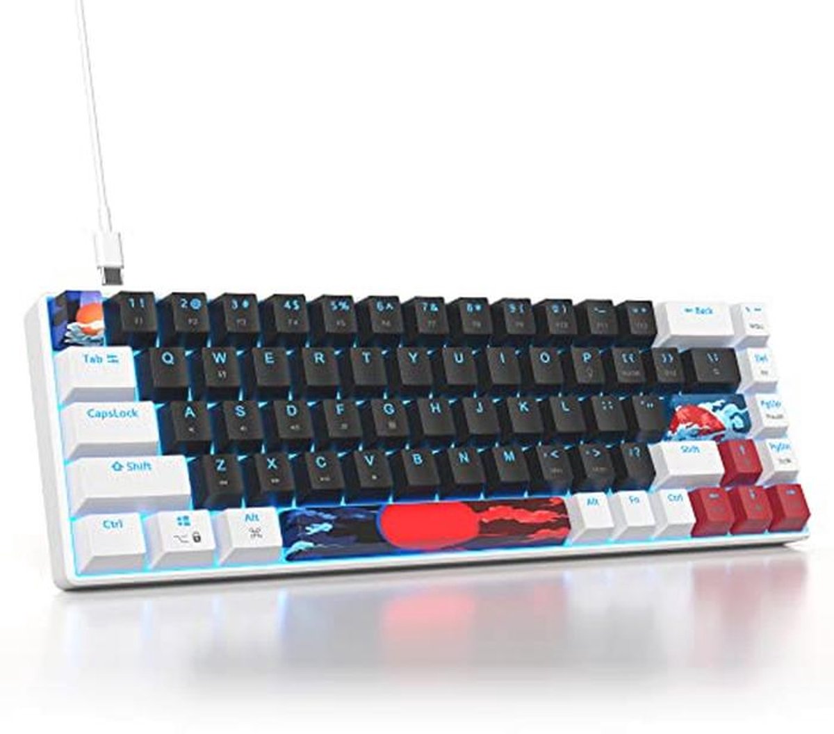 Mechanisch Gaming Toetsenbord met LED-Achtergrondverlichting en 68 Toetsen