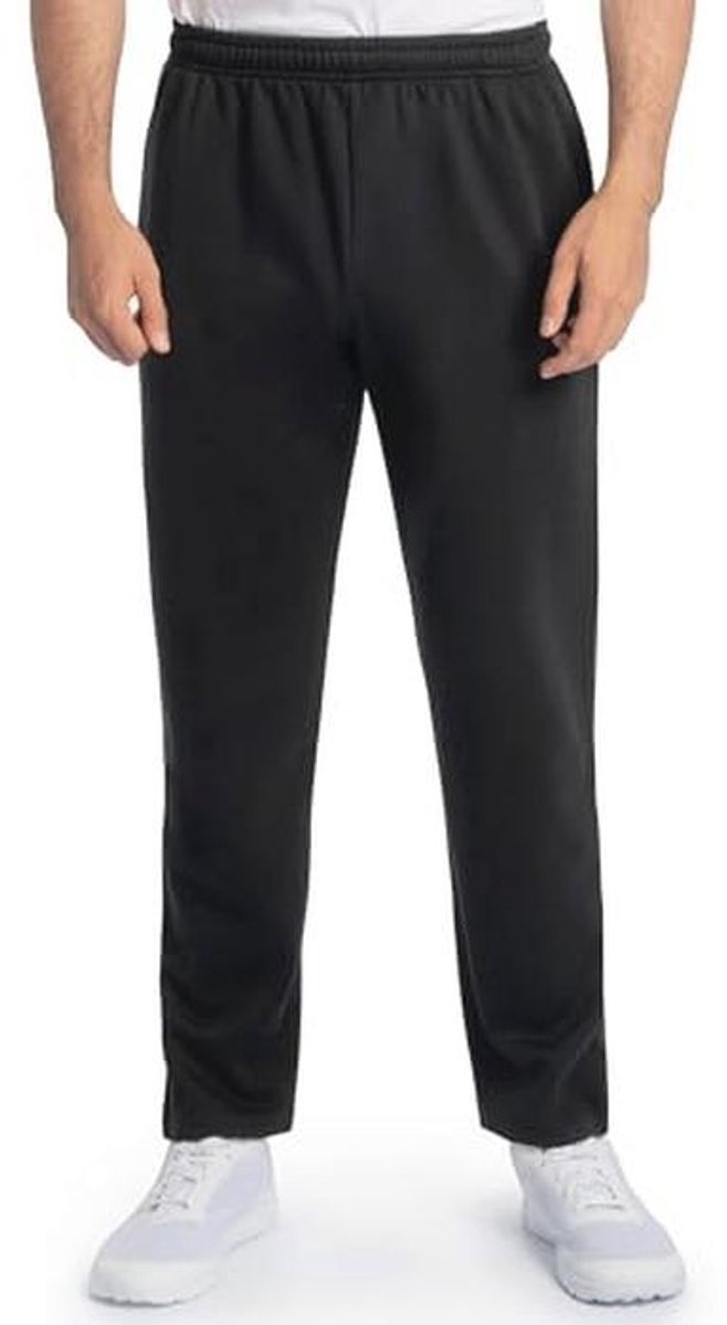 Zwarte Eversoft Fleece Joggingbroek met Zakken en Open Onderkant - Maat L
